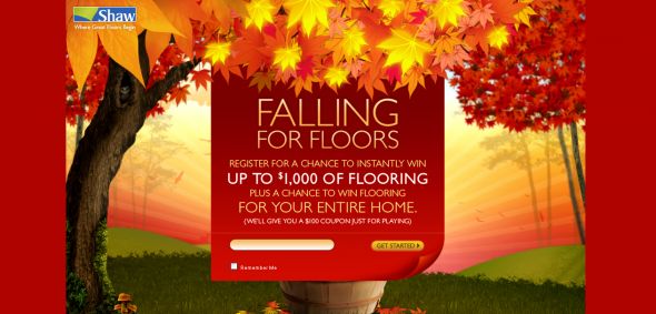 Shaw Industries –  Falling For Floors Instant Win and Sweepstakes