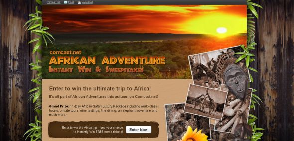 Comcast.net African Adventure Instant Win & Sweepstakes