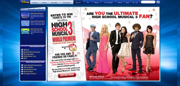 High School Musical 3: World Premiere Ultimate Fan Sweepstakes