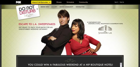 FOX Broadcasting Company- Do Not Disturb Weekend Getaway Sweepstakes