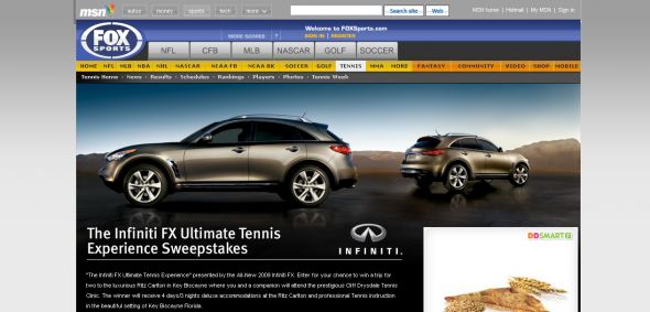 FOX Sports on MSN - Infiniti Sweeps - The Infiniti FX Ultimate Tennis Experience Sweepstakes