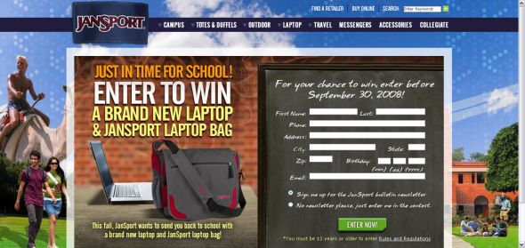 JanSport – Win a Laptop Sweepstakes
