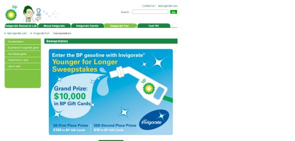 BP Invigorate Younger For Longer Sweepstakes
