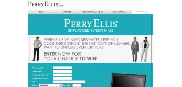 Perry Ellis Unplugged Sweepstakes