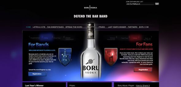 2008 Boru Vodka – Defend the Bar Band Fan Sweepstakes