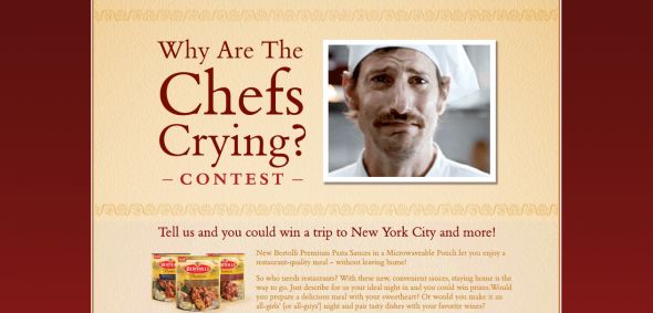 Bertolli Sauces – Why Are the Chefs Crying Contest
