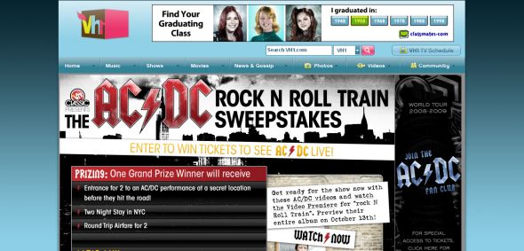 VH1Classic.com – The AC-DC Rock N Roll Train Sweepstakes