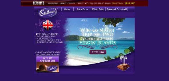 Hershey | Cadbury – British Virgin Islands Sweepstakes