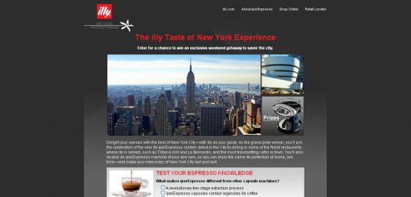 illy Taste of New York Experience Sweepstakes