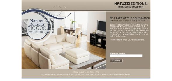 Natuzzi Editions $10,000 Sweepstakes