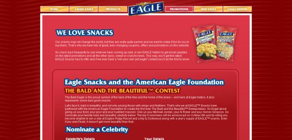 Eagle Snacks 2008 – The Bald and The Beautiful Sweepstakes