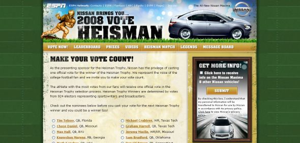 Nissan – 2008 Vote Heisman