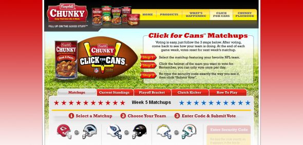 Campbell’s Chunky – Chunky Pro Bowl Sweepstakes