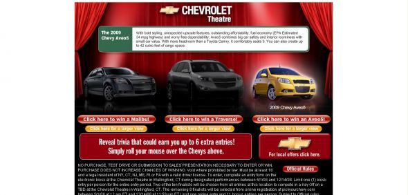 Chevy Theatre Sweepstakes