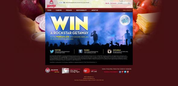 wendys.com/latenight – Wendy’s #GreatLate Giveaway wendys.com/latenight – Wendy’s #GreatLate Giveaway
