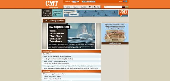 Carrie Underwood’s Two Black Cadillacs Experience Sweepstakes Carrie Underwood’s Two Black Cadillacs Experience Sweepstakes