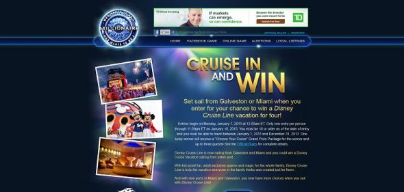 millionairetv.com – Who Wants To Be A Millionaire Cruise In and Win Sweepstakes millionairetv.com – Who Wants To Be A Millionaire Cruise In and Win Sweepstakes