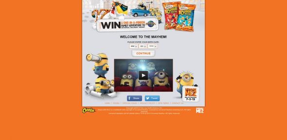 cheetosoneinaminion.com – One-in-a-Minion Family Vacation Sweepstakes cheetosoneinaminion.com – One-in-a-Minion Family Vacation Sweepstakes