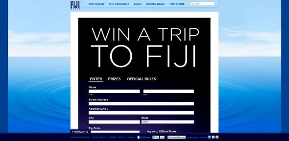 FIJI Water Win a Trip to Fiji Sweepstakes FIJI Water Win a Trip to Fiji Sweepstakes