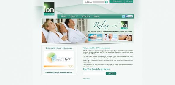 Relax with ION Life Sweepstakes Relax with ION Life Sweepstakes