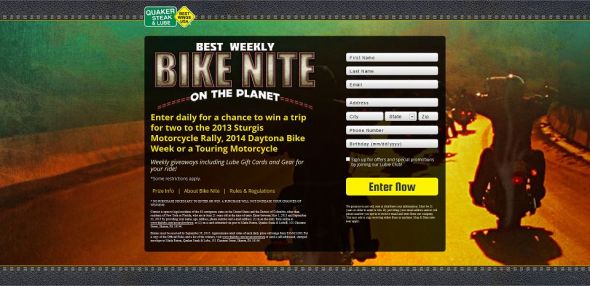 Quaker Steak & Lube Never Slow Down Ultimate Rider Giveaway Quaker Steak & Lube Never Slow Down Ultimate Rider Giveaway