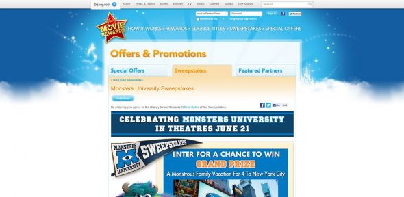 Monsters University Sweepstakes Monsters University Sweepstakes