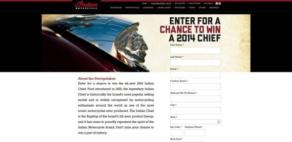 Indian Motorcycle Bike Sweepstakes Indian Motorcycle Bike Sweepstakes