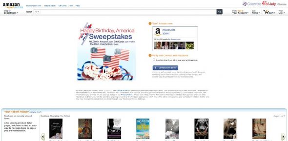 Amazon.com Happy Birthday, America Sweepstakes Amazon.com Happy Birthday, America Sweepstakes