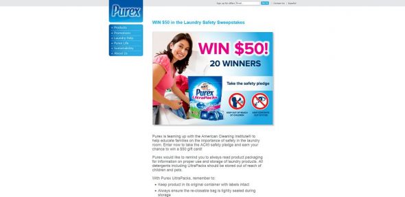 Win $50 in the Laundry Safety Sweepstakes Win $50 in the Laundry Safety Sweepstakes