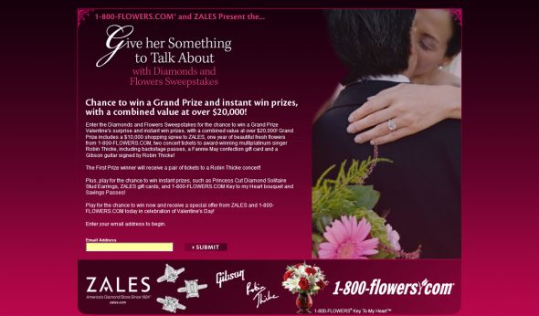 Give her Something to Talk About with Diamonds and Flowers Sweepstakes