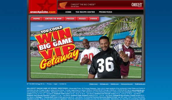 Kellogg’s 2009 Big Game VIP Getaway Sweepstakes