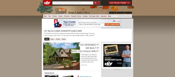 DIY Blog Cabin Sweepstakes
