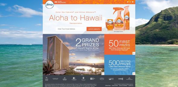 Febreze and Hilton HHonors Aloha to Hawaii Sweepstakes Febreze and Hilton HHonors Aloha to Hawaii Sweepstakes