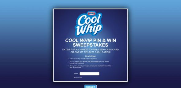 Cool Whip Pin & Win Sweepstakes Cool Whip Pin & Win Sweepstakes