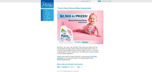 Purex Sharp Dressed Baby Sweepstakes Purex Sharp Dressed Baby Sweepstakes