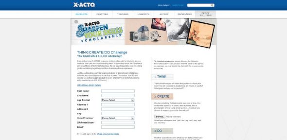 X-ACTO Sharpen Your Skills Scholarship Sweepstakes X-ACTO Sharpen Your Skills Scholarship Sweepstakes