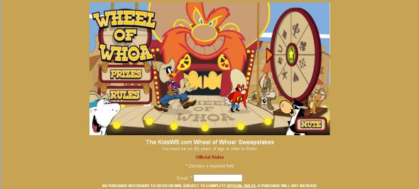 KidsWB.com Wheel of Whoa! Sweepstakes