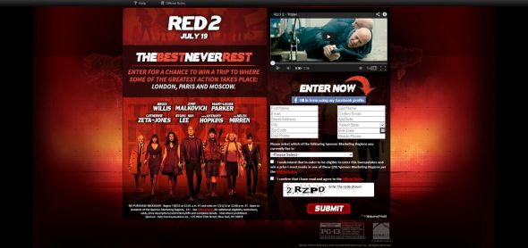Red 2 – Never Rest Sweepstakes Red 2 – Never Rest Sweepstakes