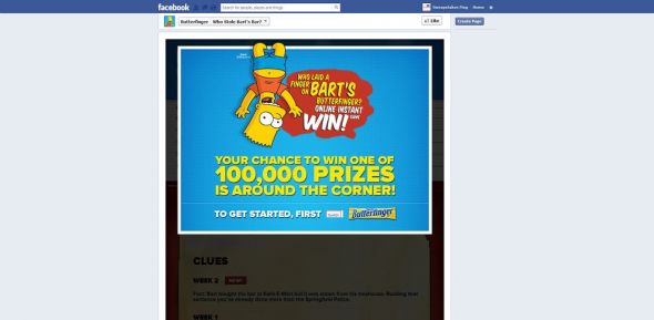 bartsbutterfinger.com – Who Laid a Finger on Bart’s Butterfinger Instant Win Game and Sweepstakes bartsbutterfinger.com – Who Laid a Finger on Bart’s Butterfinger Instant Win Game and Sweepstakes
