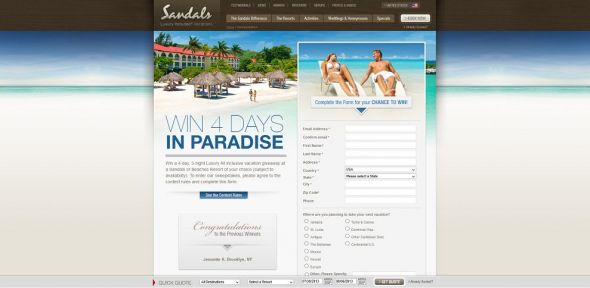 Sandals and Beaches Giveaway Sweepstakes Sandals and Beaches Giveaway Sweepstakes