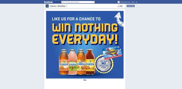 Snapple’s Win Nothing Daily Draw Sweepstakes Snapple’s Win Nothing Daily Draw Sweepstakes