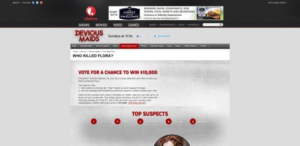 Devious Maids Who Killed Flora? Sweepstakes Devious Maids Who Killed Flora? Sweepstakes