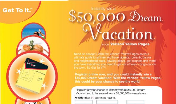 $5 Million Get To It & Win The Verizon Yellow Pages