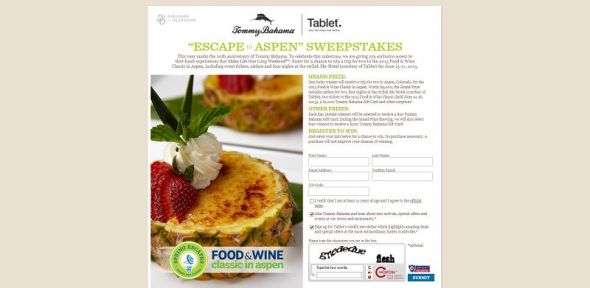Tommy Bahama Escape to Aspen Promotion Tommy Bahama Escape to Aspen Promotion