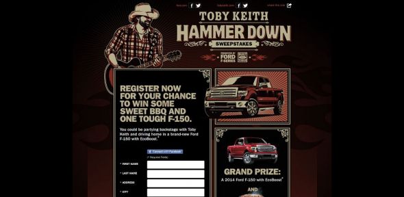 Toby Keith Hammer Down Tour Sweepstakes Toby Keith Hammer Down Tour Sweepstakes