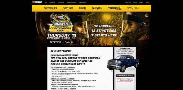 nascar.com/contenderslive – Chase for the NASCAR Sprint Cup Contenders Live 2013 Sweepstakes nascar.com/contenderslive – Chase for the NASCAR Sprint Cup Contenders Live 2013 Sweepstakes