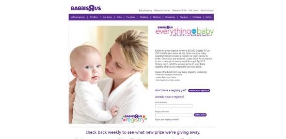Babies R Us Everything For Baby Registry Sweepstakes Babies R Us Everything For Baby Registry Sweepstakes