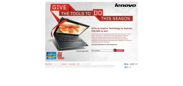 Lenovo $50,000 Sweepstakes and Instant Win Game Lenovo $50,000 Sweepstakes and Instant Win Game