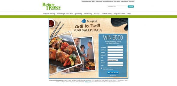 Grill to Thrill Pork Sweepstakes Grill to Thrill Pork Sweepstakes