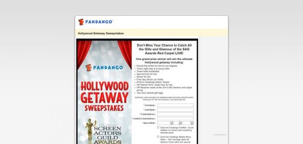 Fandango’s Hollywood Getaway Sweepstakes Fandango’s Hollywood Getaway Sweepstakes
